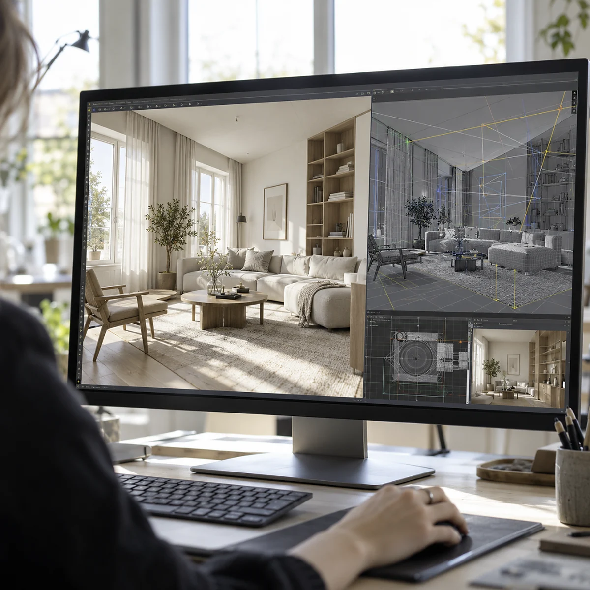 Autodesk 3ds Max in use on a design workstation