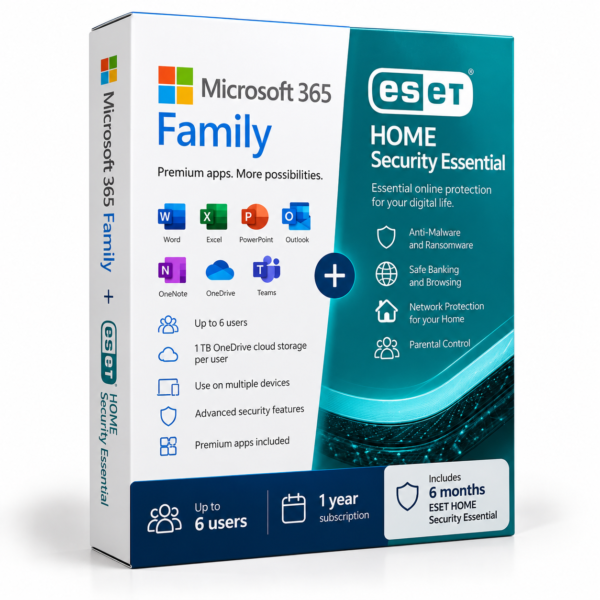 Microsoft 365 Family + ESET HOME Security Essential