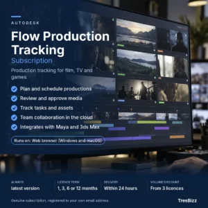 Autodesk Flow Production Tracking subscription at TresBizz, always the latest version