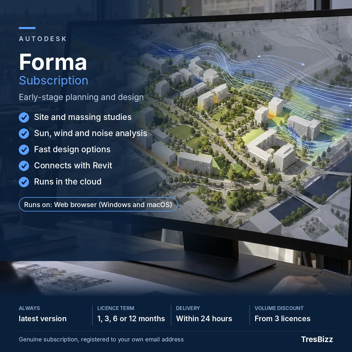 Autodesk Forma subscription at TresBizz, always the latest version