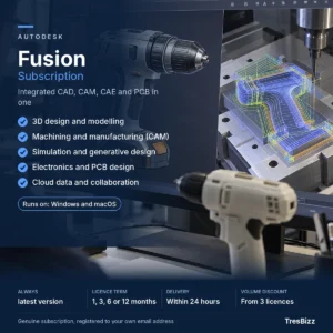 Autodesk Fusion subscription at TresBizz, always the latest version