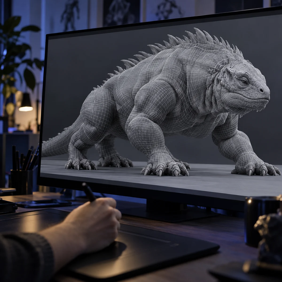 Autodesk Maya in use on a design workstation