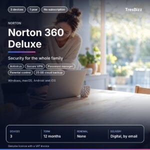 Norton 360 Deluxe 3 Devices 1 Year (No Subscription)