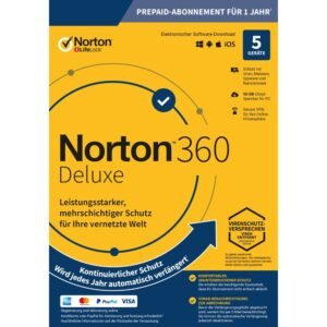 Norton 360 Deluxe 5 Devices 1 Year (No Subscription)